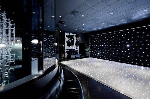 white and black starlit LED floor